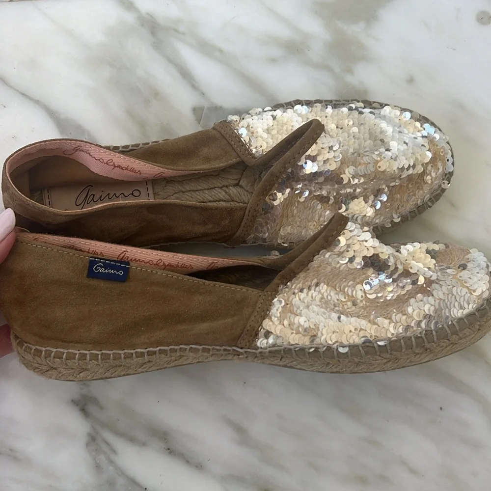 Gaimo‎ sequin and suede espadrilles